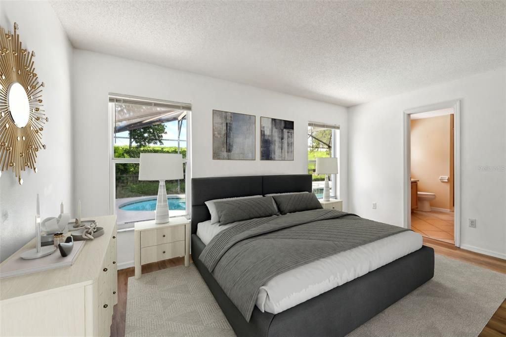 Primary Bedroom with Direct View of Pool