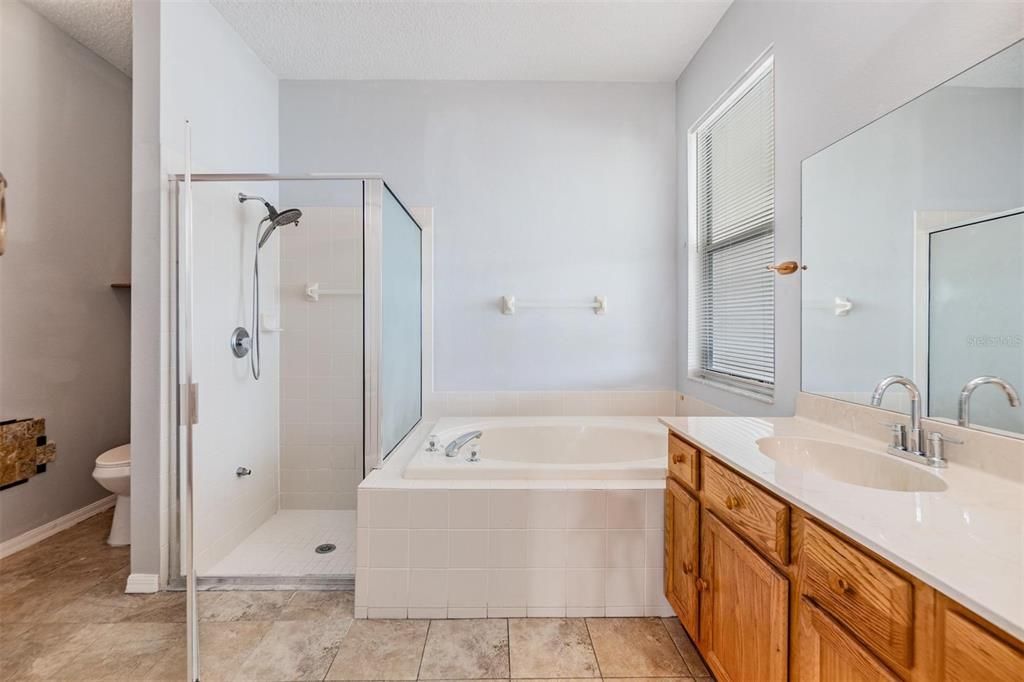Master Bathroom with a separate tub and shower.