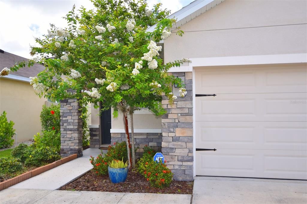 Sidewalk leads to front door