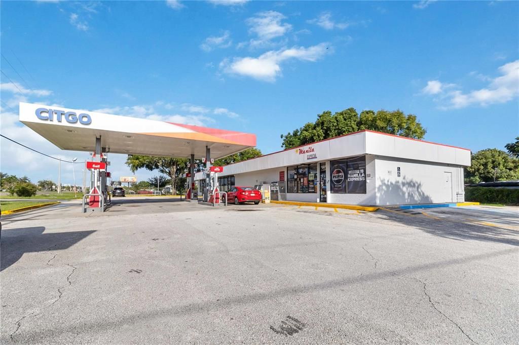 Front view of convenience store