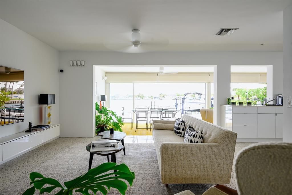 Living room with view to the water.