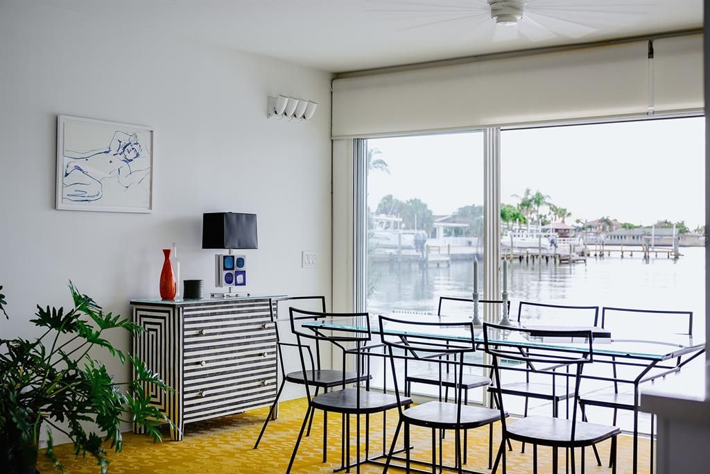 Dining Room with water view.