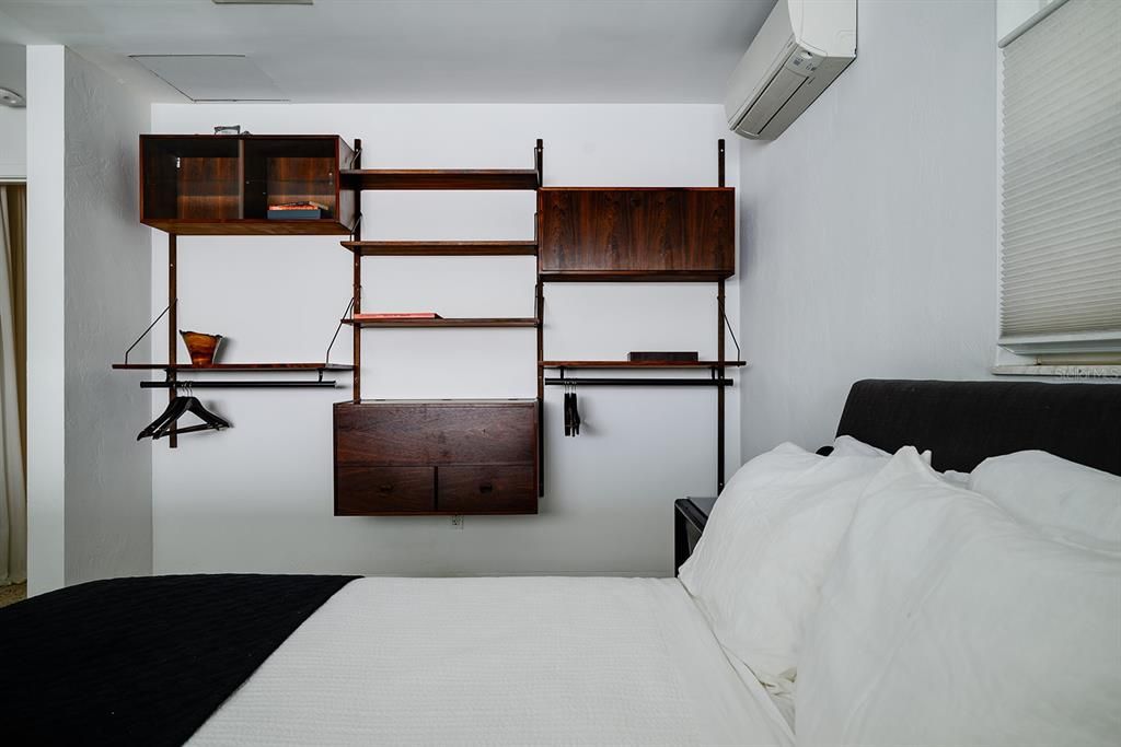 Bedroom #2 with Rosewood shelving.