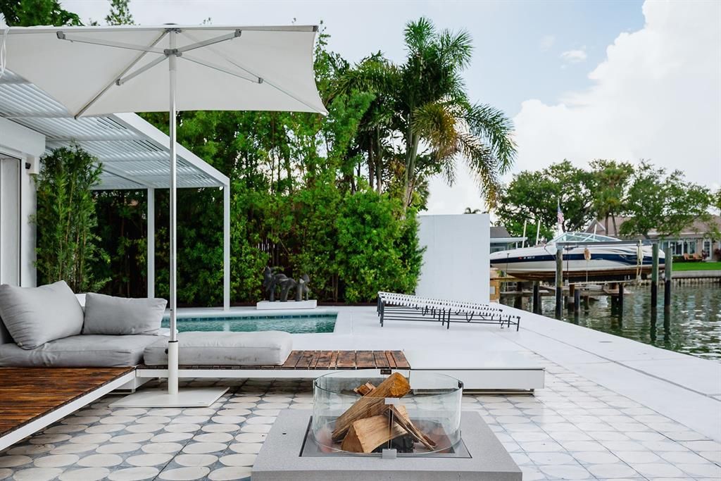 Sun Deck with fire pit.