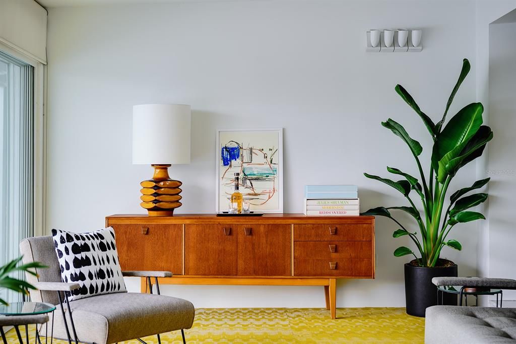 Mid-Century Modern style.