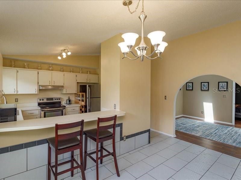 Kitchen overlooking Dining Room and Flex Space