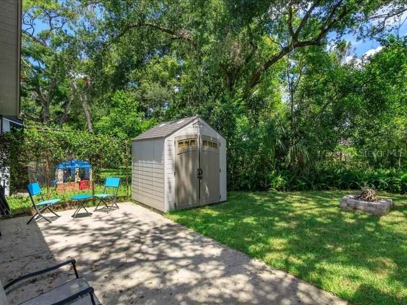 Backyard with additional storage