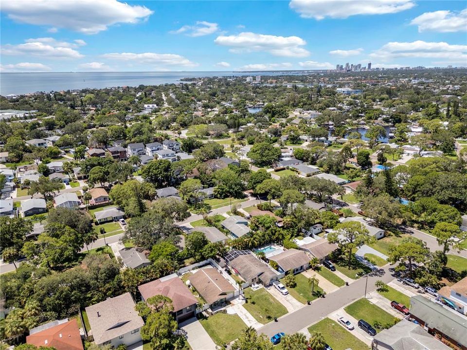 Downtown St Pete in the distance and Tampa Bay to the left