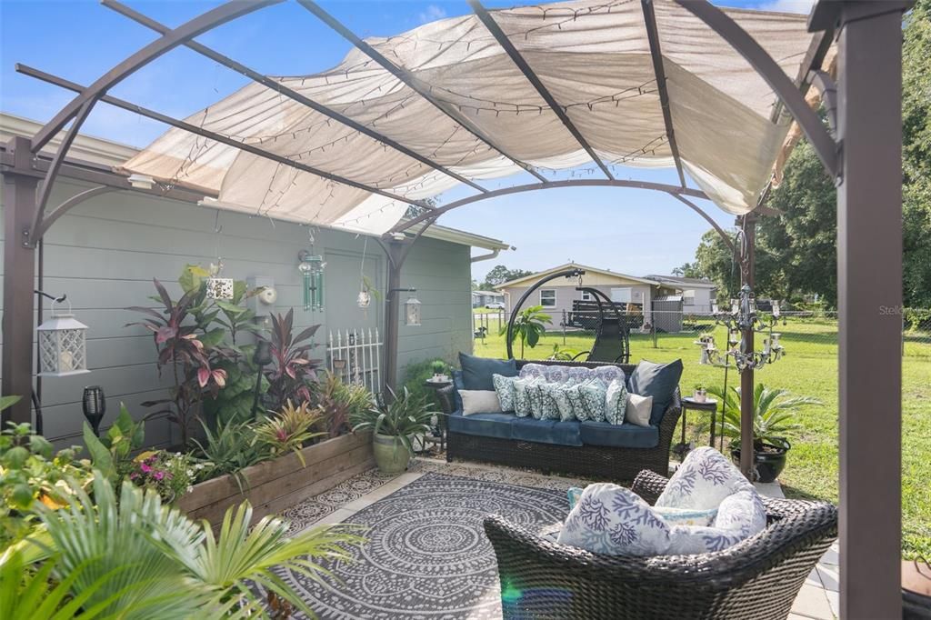 Outdoor Patio Space with greenery