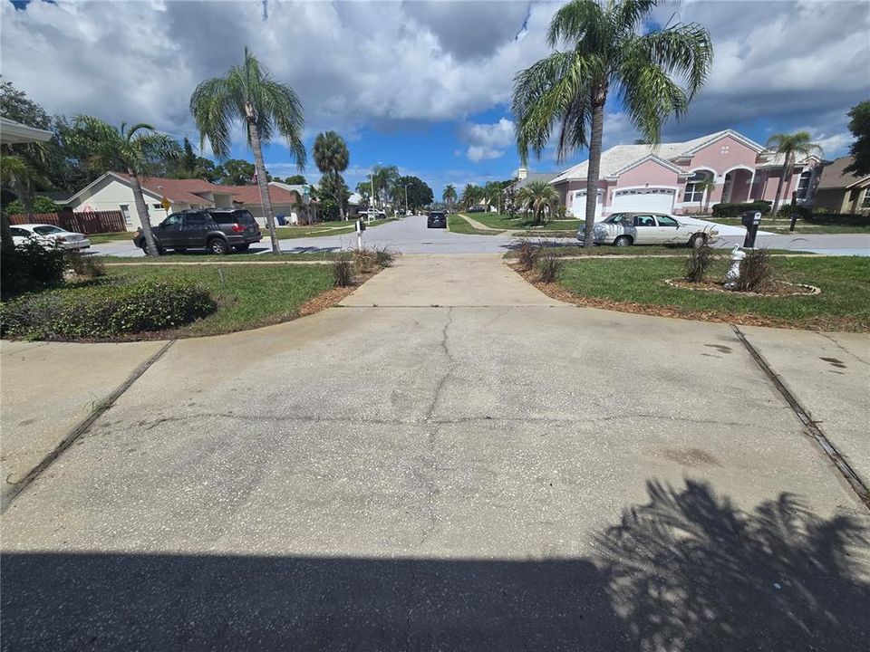 Street view & Y-shaped driveway allows several cars to park close to the house