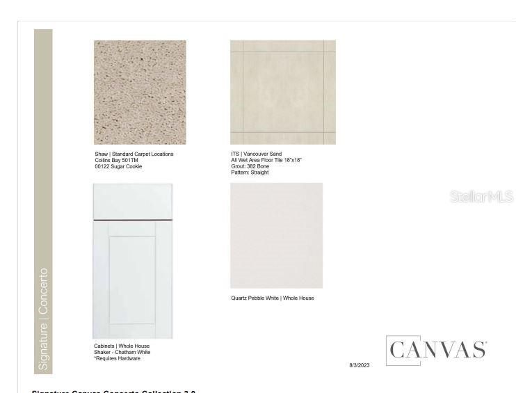 Design Selections.  Home is under construction and selections are subject to change.