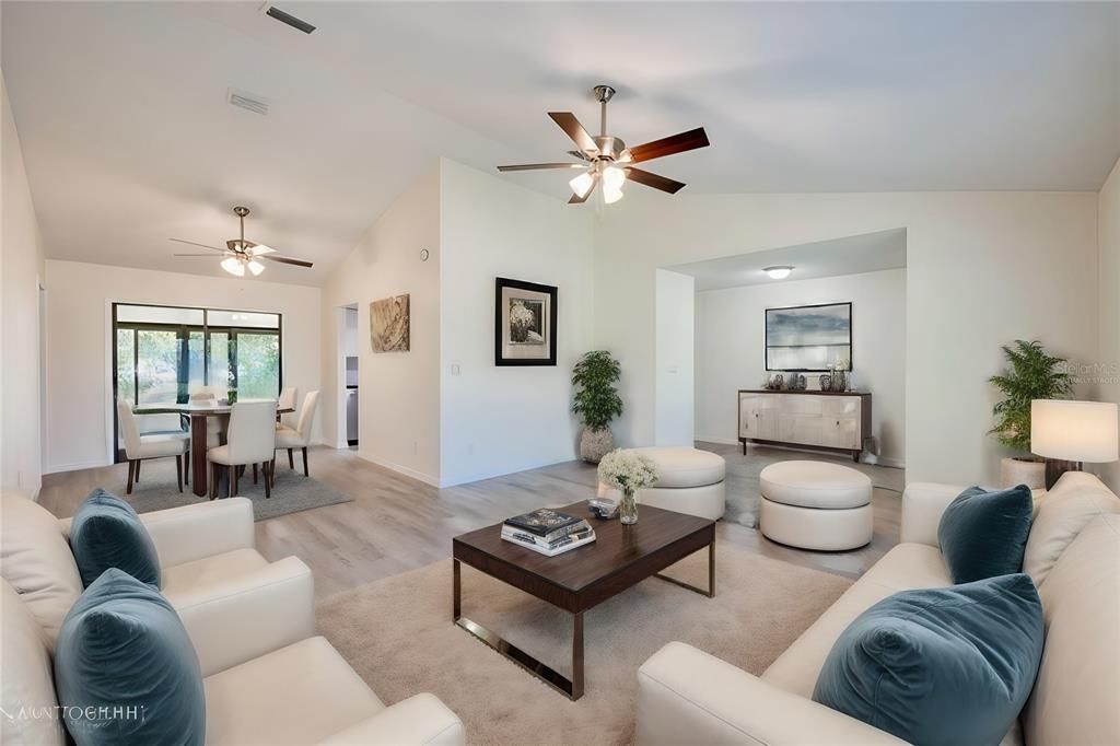 Virtually Staged Living/Dining Room