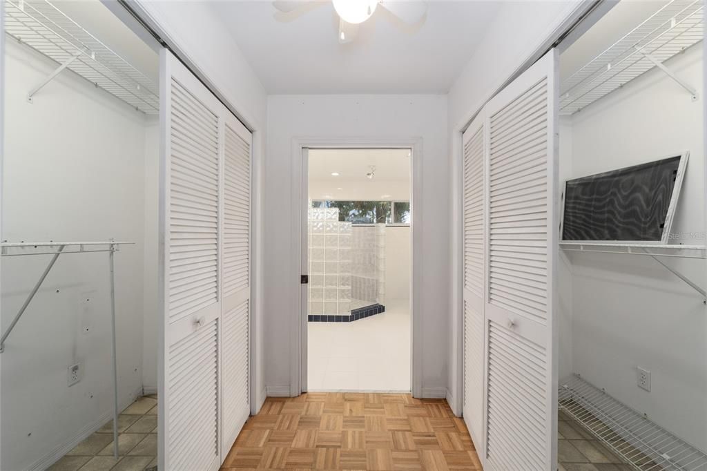 Two large walk-in closets