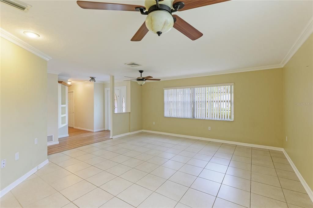 open family dining area