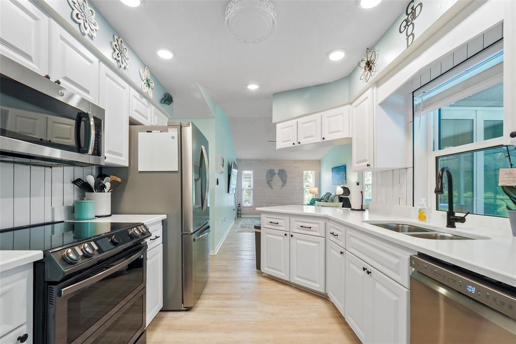 Kitchen with Quartz Counters & New Appliances