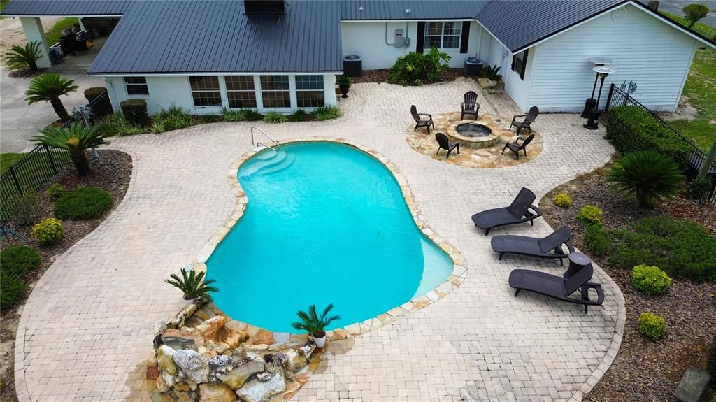 Pool and Patio Arial View