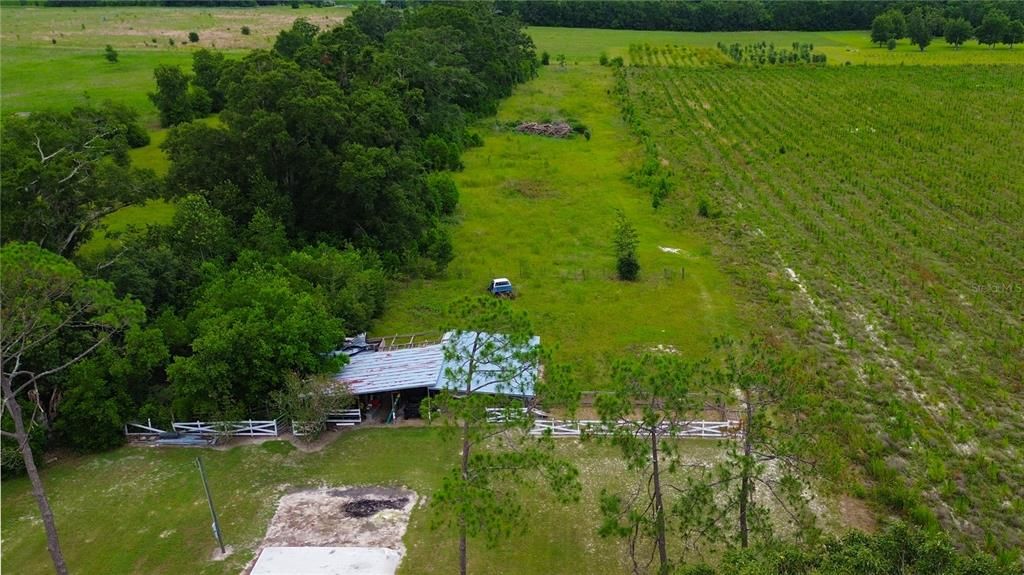 Backyard and Rear of Parcel Arial View