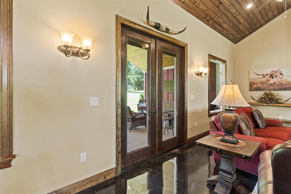 French Doors leading to Back Porch Area