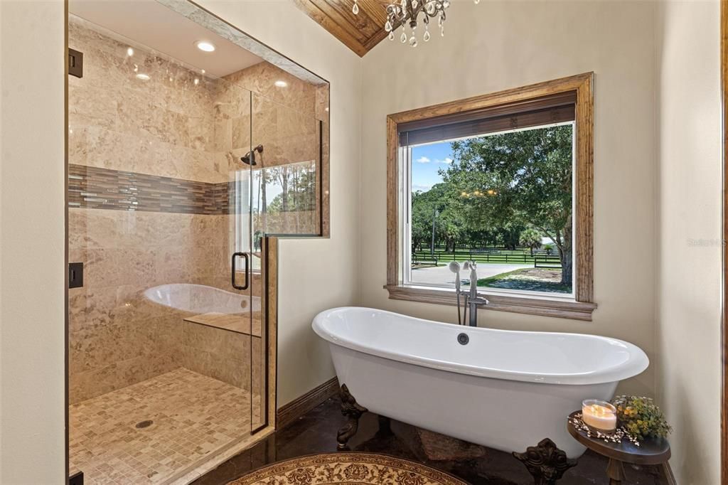 Primary Bathroom with Garden Tub and Walk-in Shower