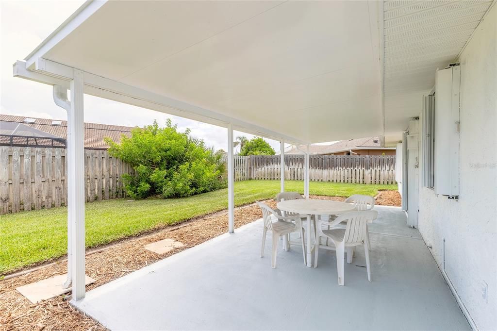 Covered patio to enjoy the beachside breeze