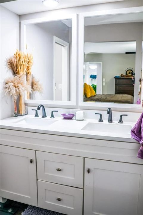 Dual Vanity in the Master Bath and walk in shower