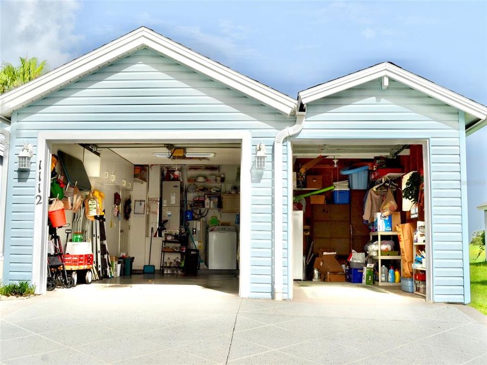 Single garage with walk through cart garage!