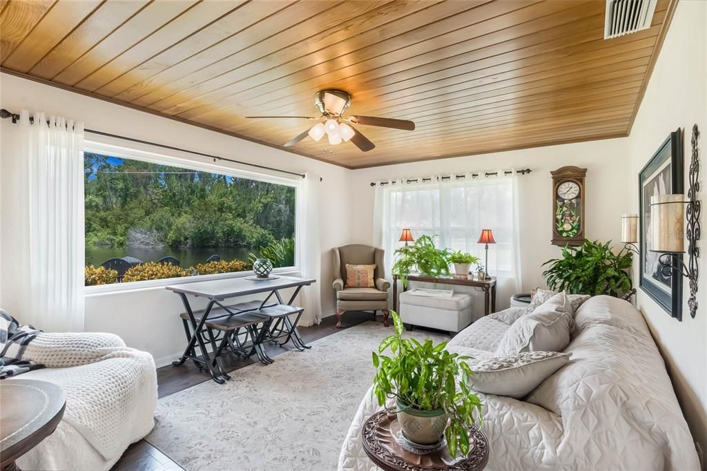 Sunroom with view of Green Lake