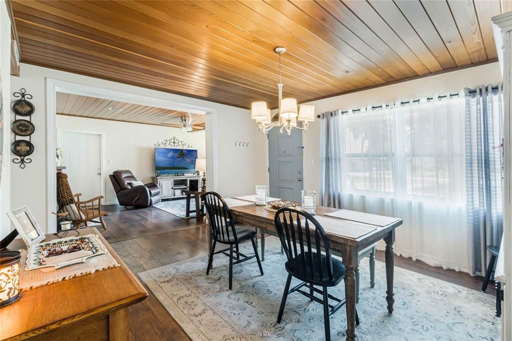 Dining room, view of family room