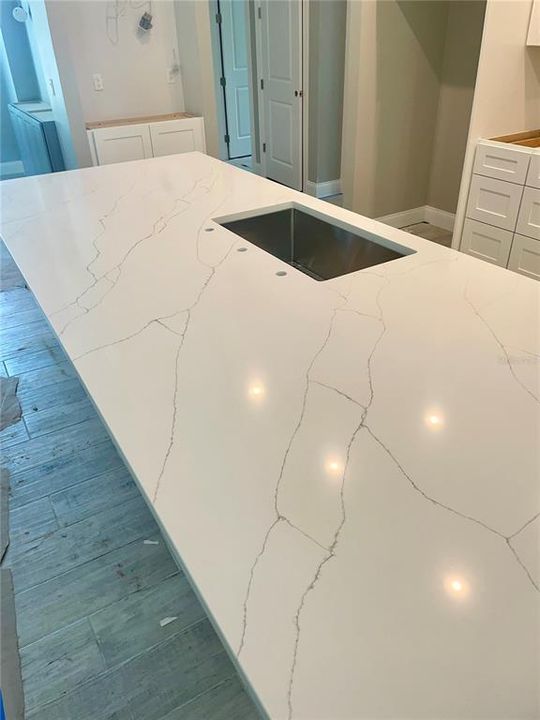 Beautiful quartz kitchen island