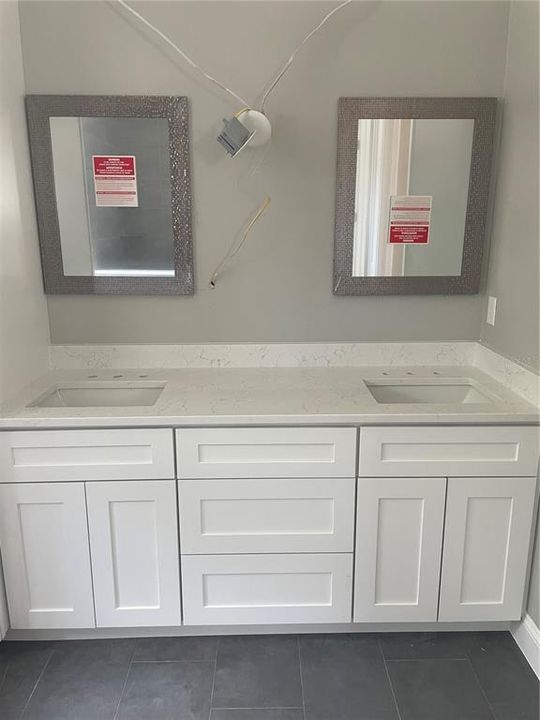 Master bathroom double vanity- quartz counter top