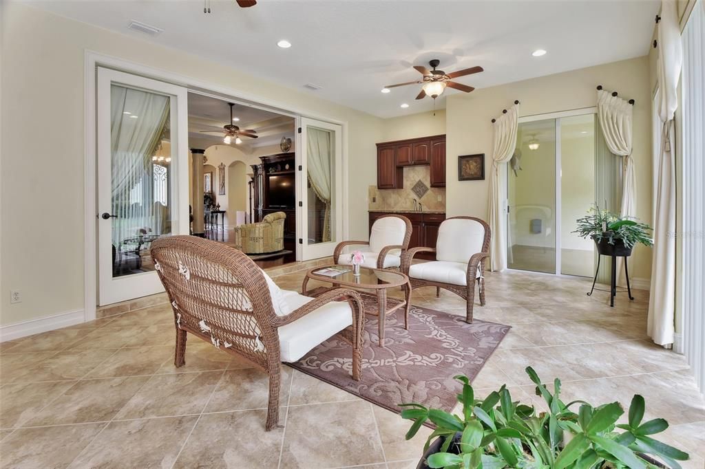 Florida Room with wet bar