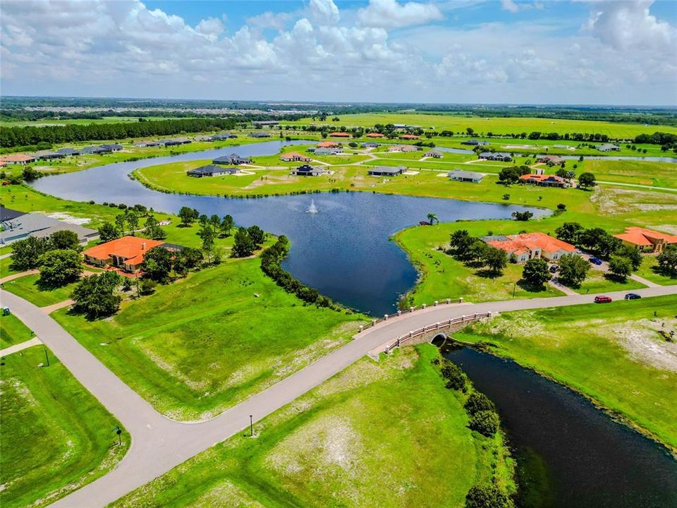 Community lakes and bridges.