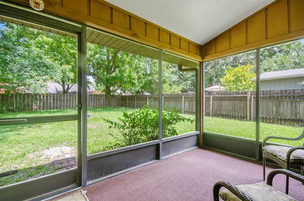 Screened Patio Area View