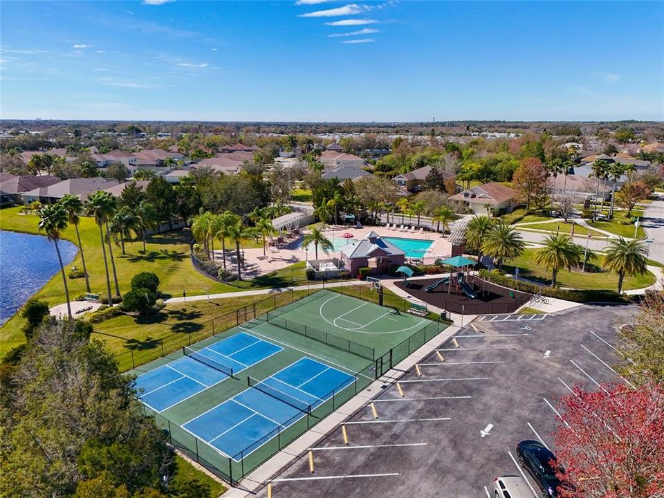 Basketball, tennis, playground