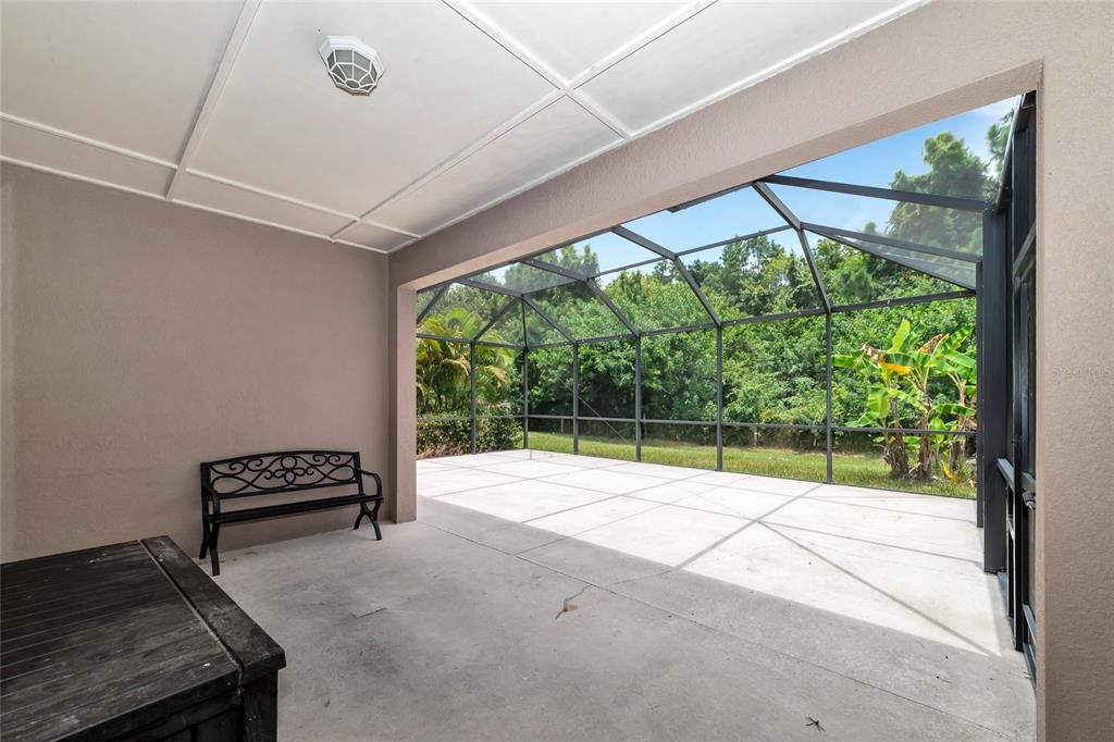 Covered lanai looking out to 30x20 screened patio