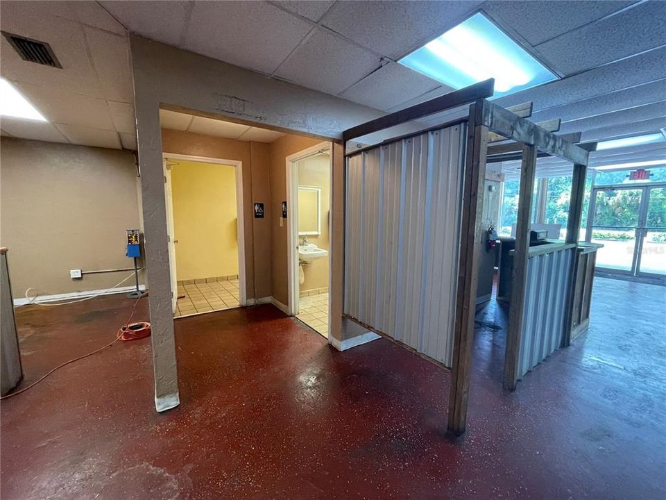 2 ADA bathrooms with cashiers area