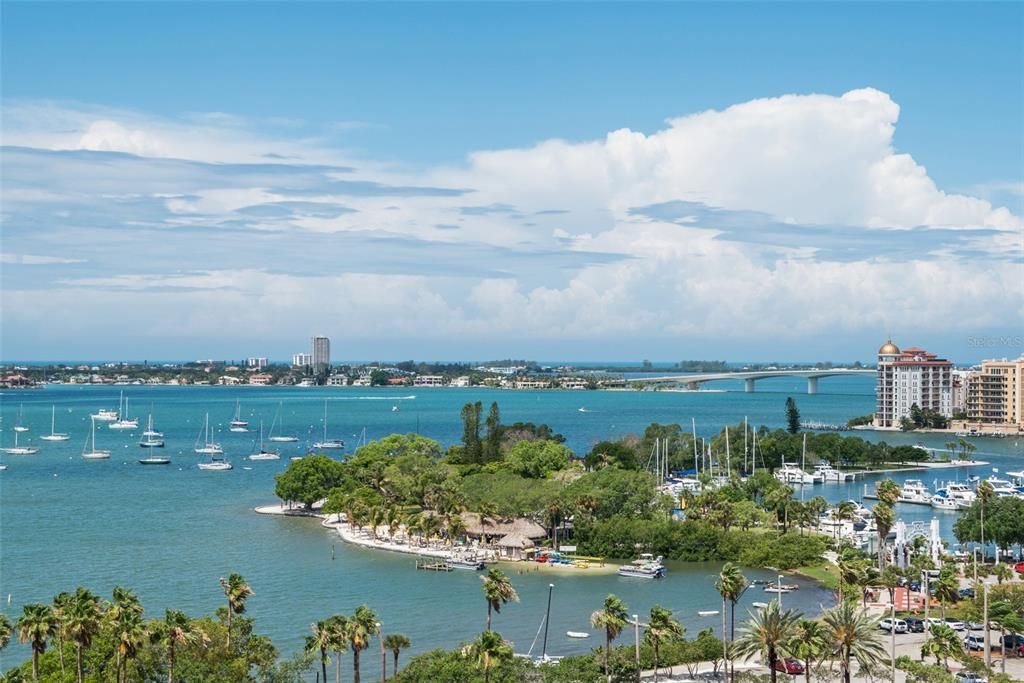 This unparalleled location on S. Palm Avenue, Sarasota, FL, offers stunning views of Sarasota Bay.