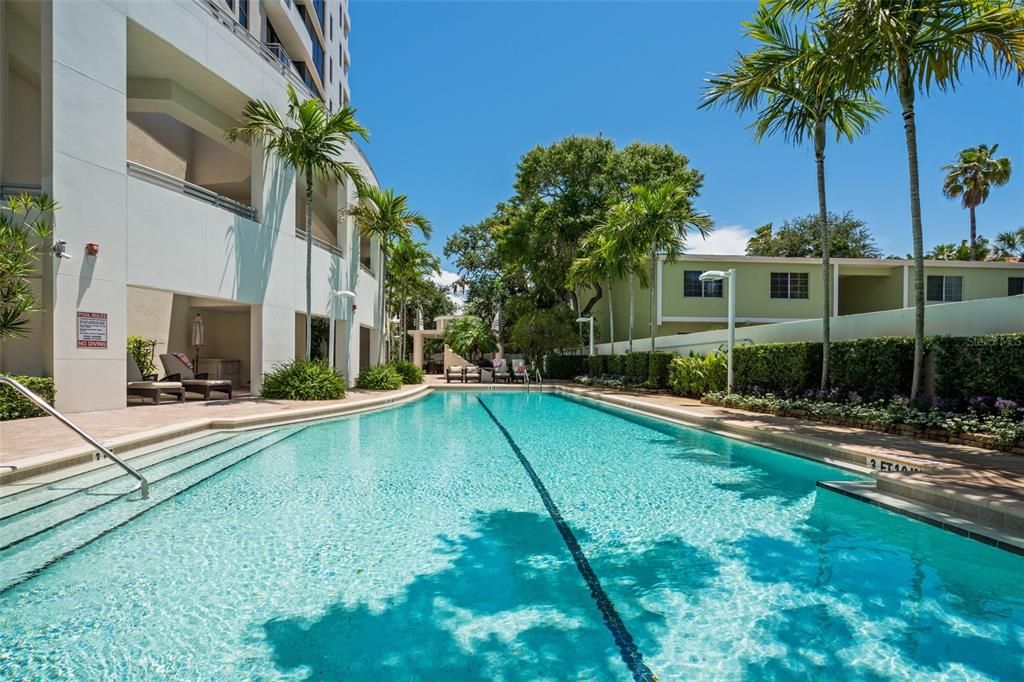 The tropical poolside oasis with 60' pool/spa.