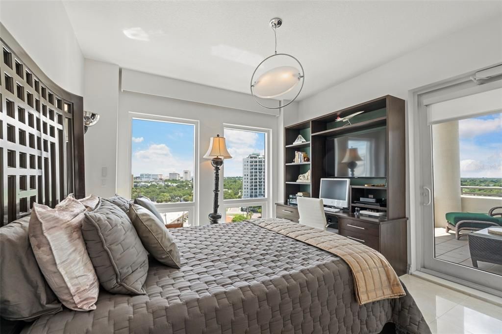 Guest bedroom with terrace access.