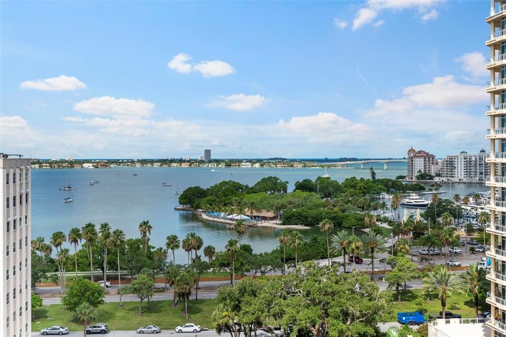 Stunning views of Sarasota Bay from the terrace