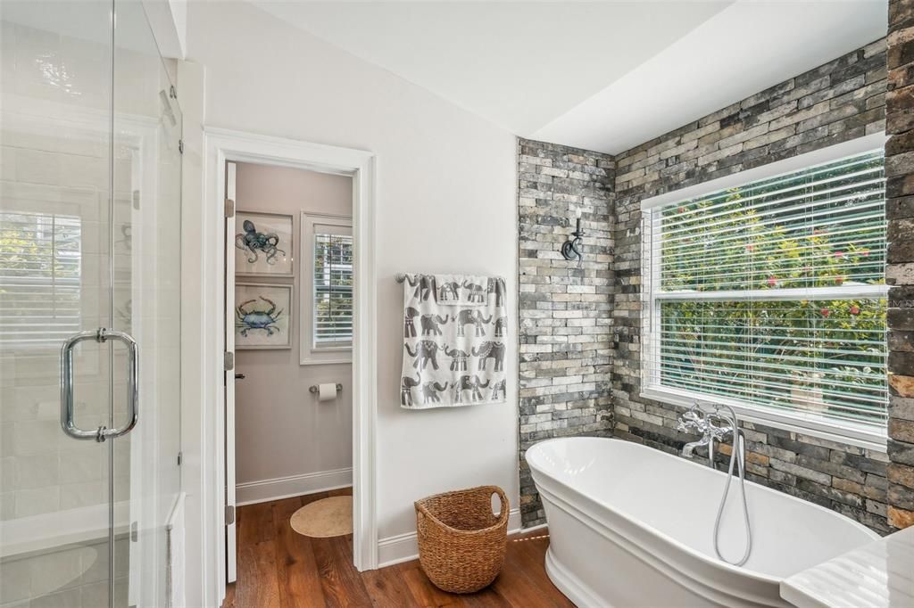 Master bath view of soaking tub