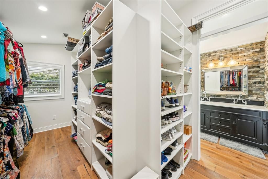 Master bedroom, walk-in closet reverse view