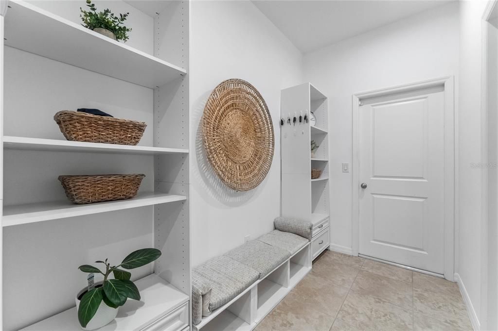 Mudroom off of garage with Laundry Room on Opposite Side