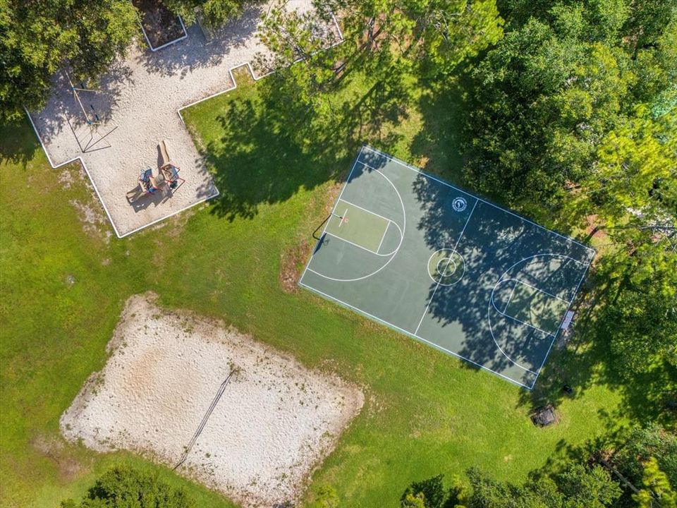 Aerial View Basketball Court/Playground/Volleyball Court