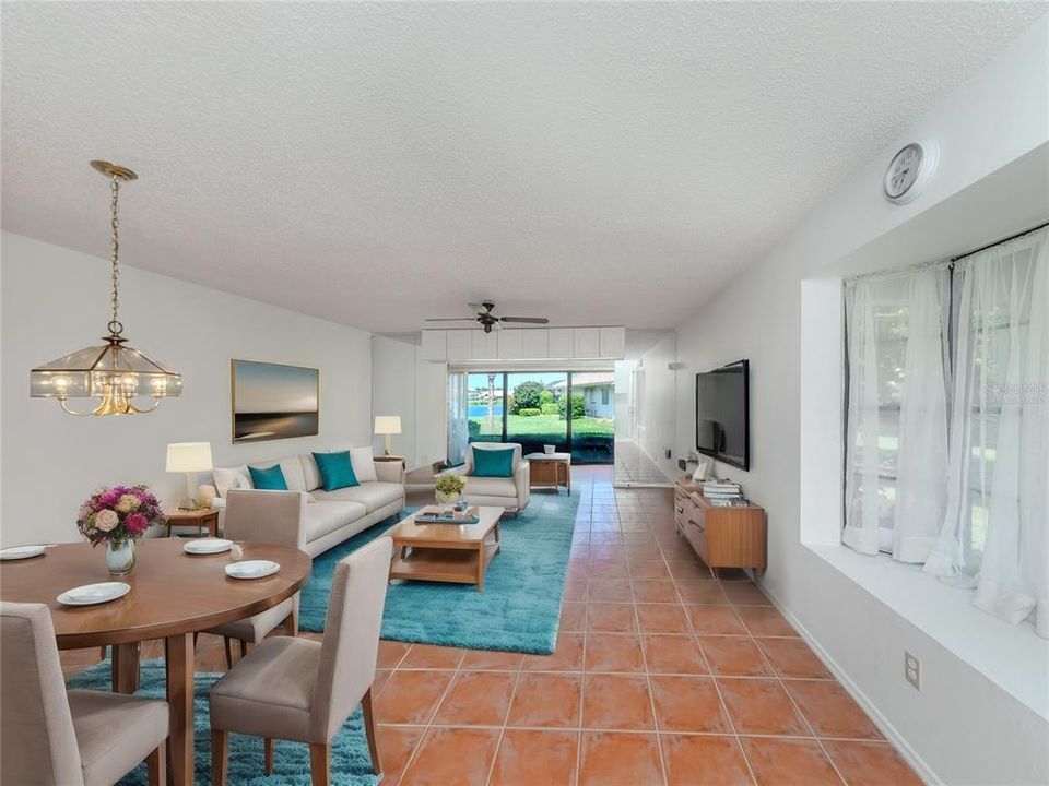 Virtually Staged - Dining area, living room