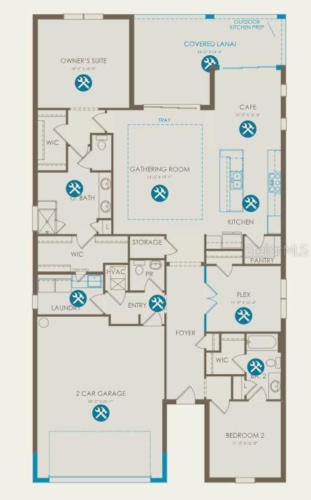 Floor plan with options selected