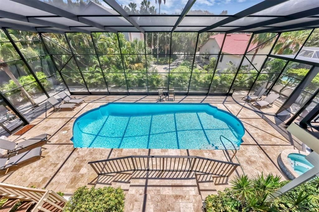 Pool and spa from 2nd floor deck.