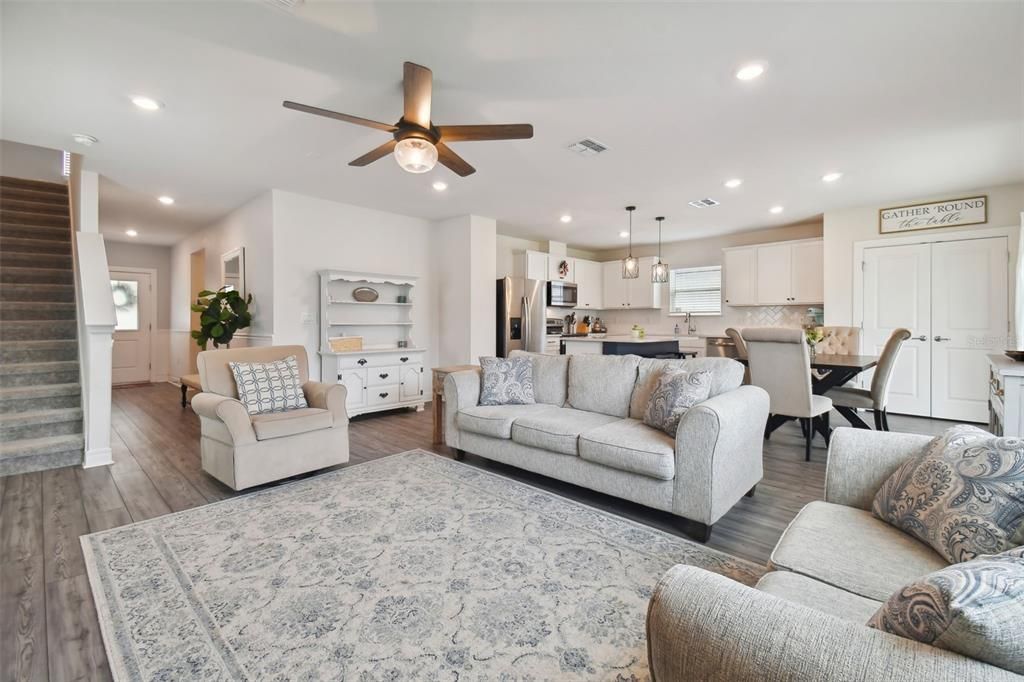 Living Room (with view of stairs & kitchen)