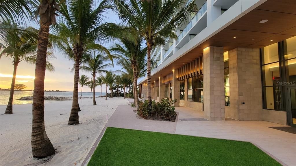 covered area on beach