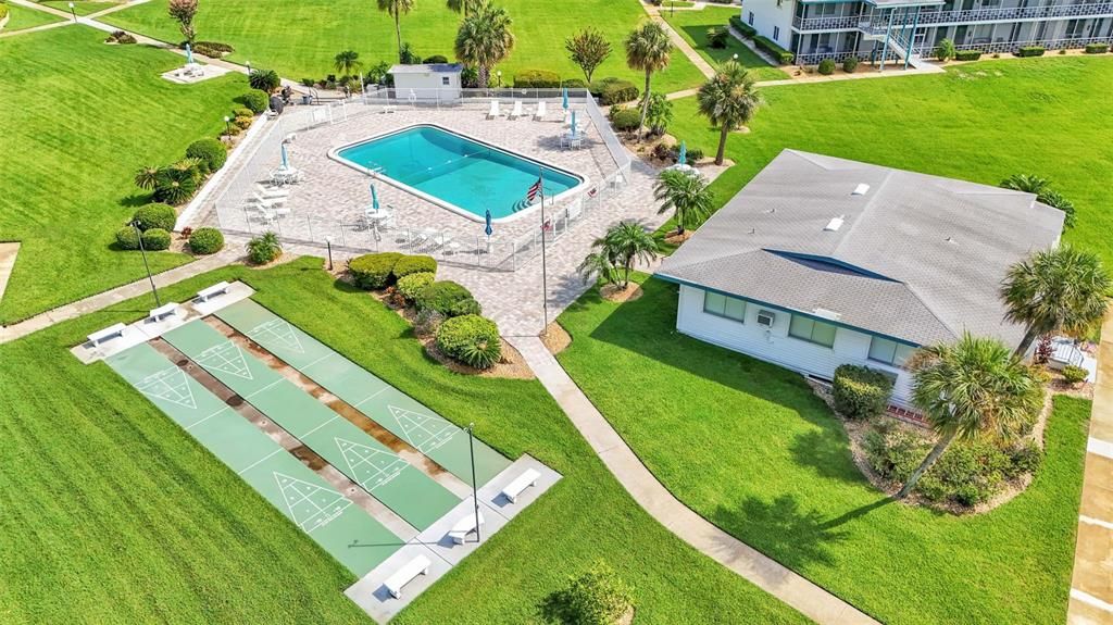 Condo association includes shuffleboard and clubhouse